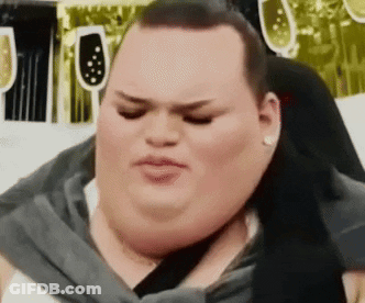 Close Up Of Person With Large Neck GIF