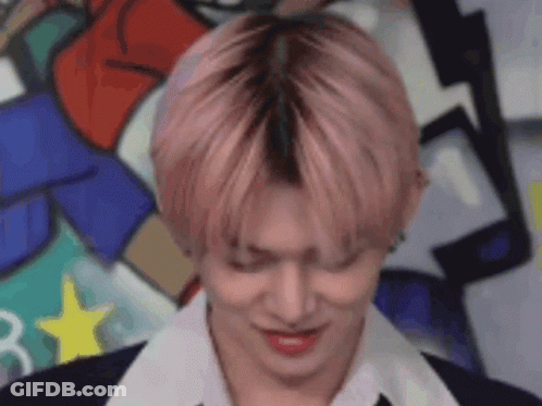Close Up Of Person With Pink Hair GIF