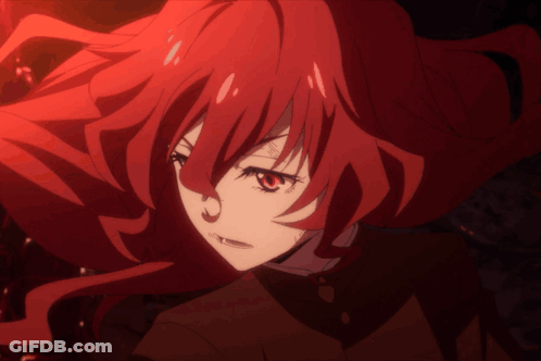 Close Up Of Person With Red Hair And Red Eyes GIF