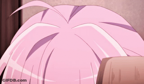 Close Up Of Pink Haired Anime Character GIF