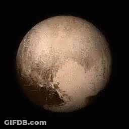 Close Up Of Pluto In Night Sky GIF