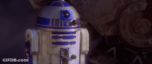 Close Up Of R2D2 Robot GIF