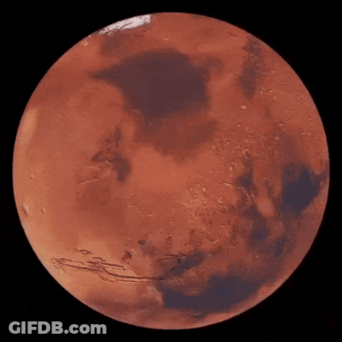 Close Up Of Red Planet Against Black Background GIF
