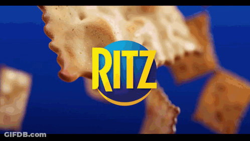 Close Up Of Ritz Cracker With Blue Background GIF