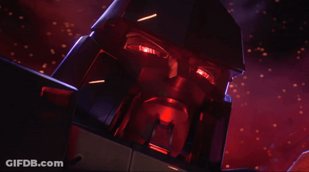 Close Up Of Robot Head With Purple Lights GIF