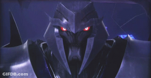 Close Up Of Robot With Red Eyes GIF