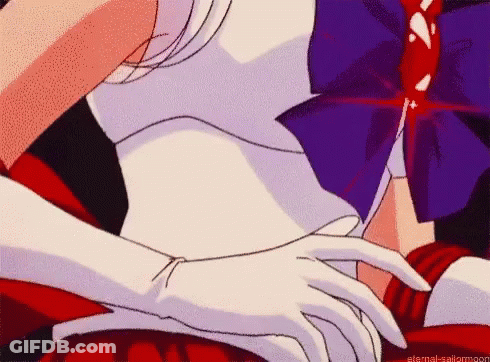 Close Up Of Stomach With Eternal Sailormoon Text GIF