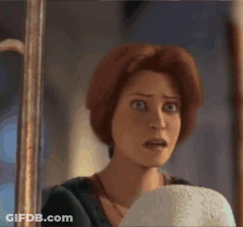 Close Up Of Surprised Cartoon Character Face GIF