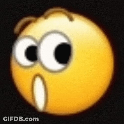 Close Up Of Surprised Smiley Face With Big Eyes GIF