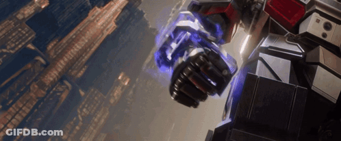 Close Up Of Transformer With Red Head GIF