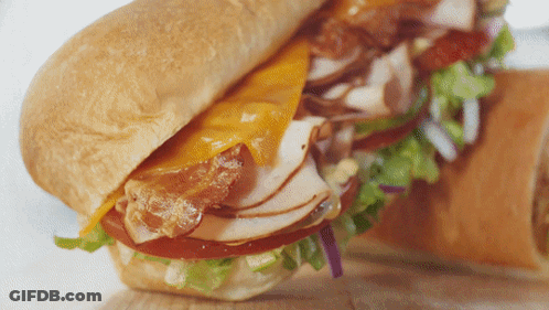 Close Up Of Turkey Bacon Lettuce Sandwich GIF