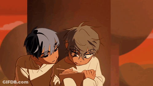 Close Up Of Two Anime Faces GIF