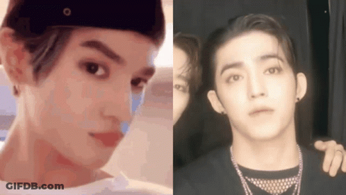 Close Up Of Two Men's Faces GIF