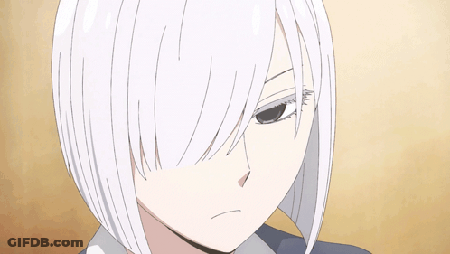 Close Up Of White Hair And Black Eyes GIF