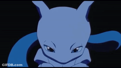 Close Up Of White Pokemon With Blue Background GIF