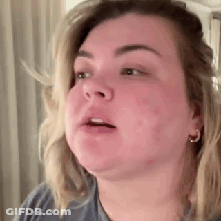 Close Up Of Woman Face With Red Rash GIF