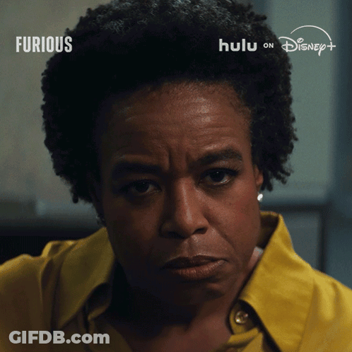 Close Up Of Woman Furious On Hulu On Disney GIF