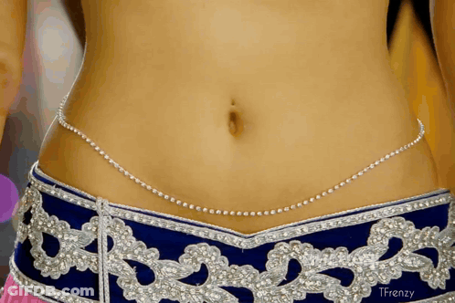 Close Up Of Woman's Belly With Tfrenzy GIF