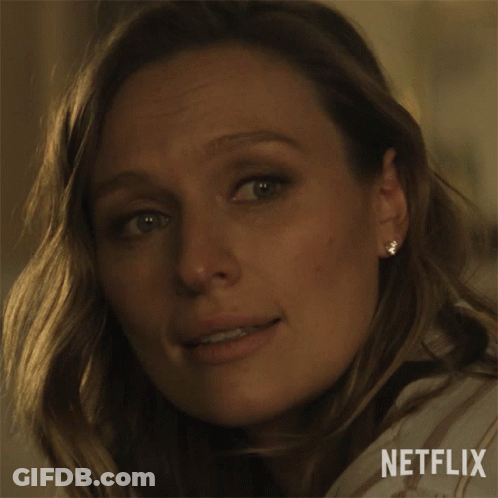 Close Up Of Woman's Face Saying Netflix GIF