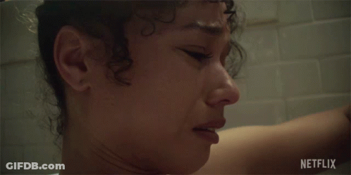 Close Up Of Woman's Face With Netflix GIF