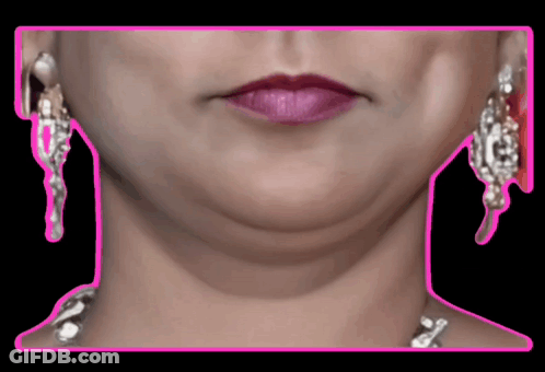 Close Up Of Woman's Face With Pink Lipstick And Earrings GIF