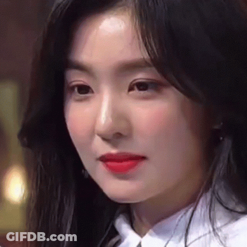Close Up Of Woman's Face With Red Lips GIF