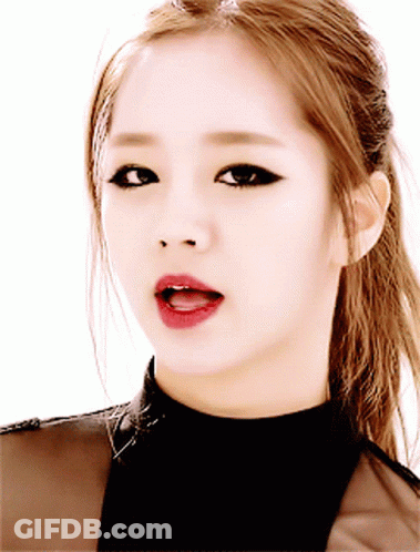 Close Up Of Woman's Face With Red Lips GIF