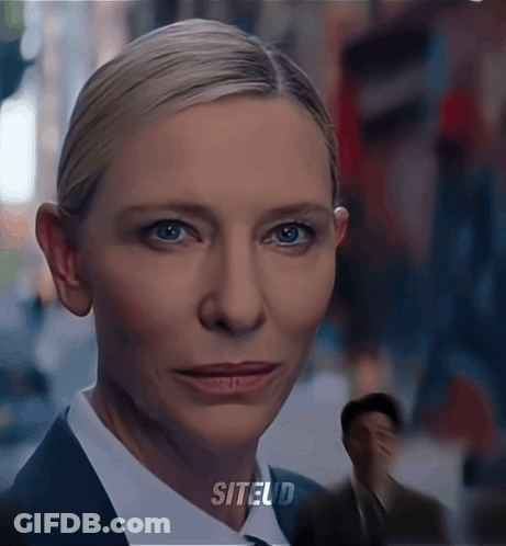 Close Up Of Woman's Face With Word Siteld Below GIF