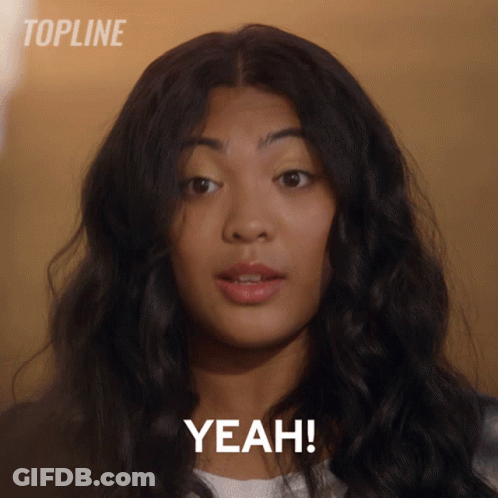 Close Up Of Woman's Face With Yeah GIF