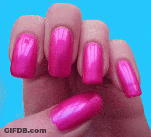 Close Up Of Woman's Nails With Blue Background GIF