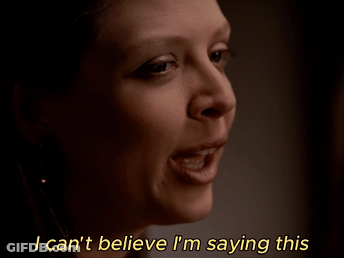 Close Up Of Woman Saying I Can't Believe I'm Saying This GIF
