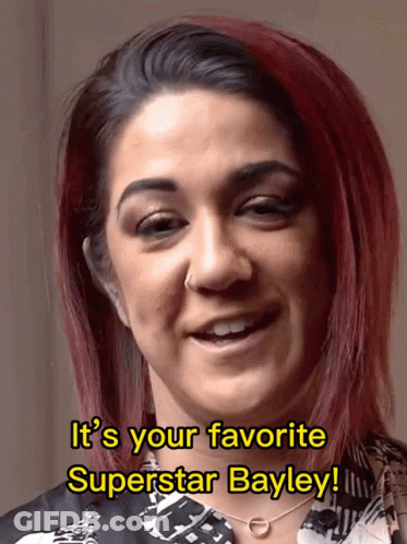 Close Up Of Woman With It's Your Favorite Superstar Bayley GIF