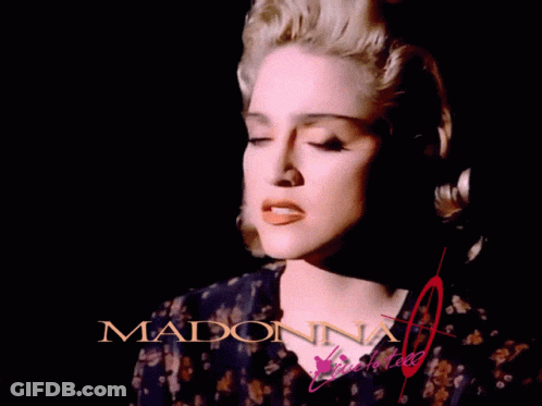 Close Up Of Woman With Madonna GIF