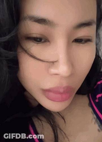 Close Up Of Woman With Pink Lips GIF