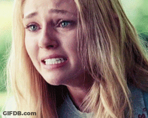 Close Up Of Woman With Tear Running Down Cheek GIF