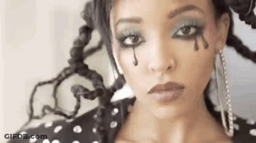 Close Up Of Woman With Tears Running Down Face GIF