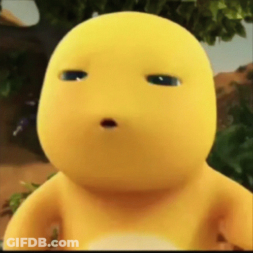 Close Up Of Yellow Cartoon Surprised GIF