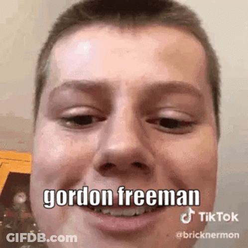 Close Up Of Young Man Saying Gordon Freeman GIF