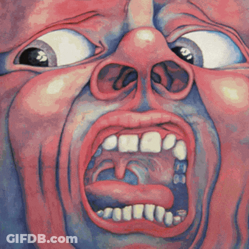 Close Up Painting Of Man With Mouth Open GIF