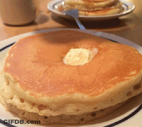 Close Up Pancake With Butter On Plate GIF