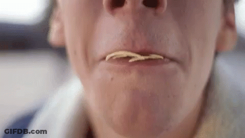 Close Up Person Eating Potato Chips With Mouth Open GIF