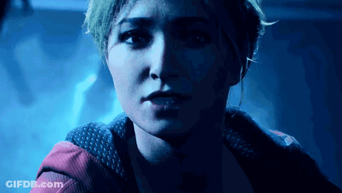 Close Up Person Face Blue Background GIF