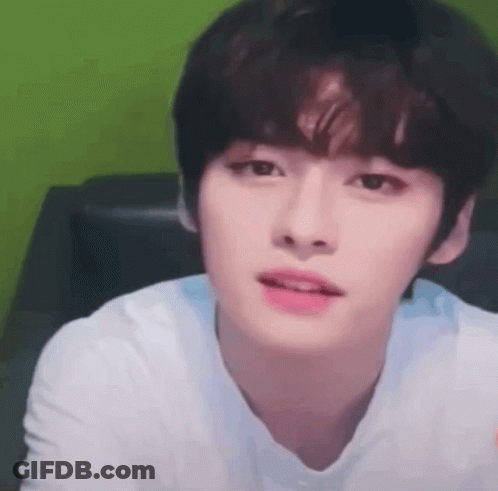 Close Up Person Face Green Background GIF