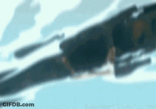 Close Up Person Flying Through Blue Sky GIF