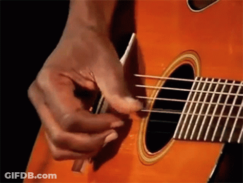Close Up Person Playing Guitar With Fingers GIF