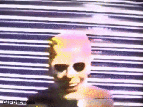 Close Up Person's Face Striped Background GIF