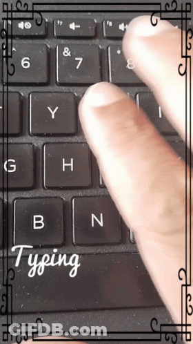 Close Up Person Typing On Keyboard Saying Typing GIF