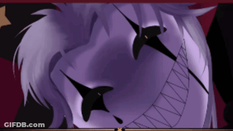 Close-Up Person With Purple Hair And Black Eyes GIF