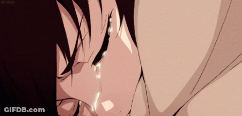 Close Up Person With Tear Running Down GIF