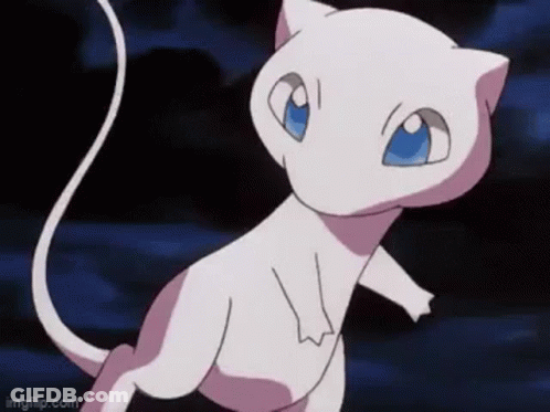 Close Up Pink Pokemon With Blue Eyes In Dark GIF